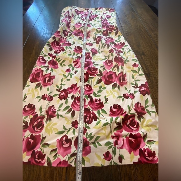 Jessica McClintock For Gunne Sax Red Rose Strapless Dress Size 11 B13 - Picture 4 of 6